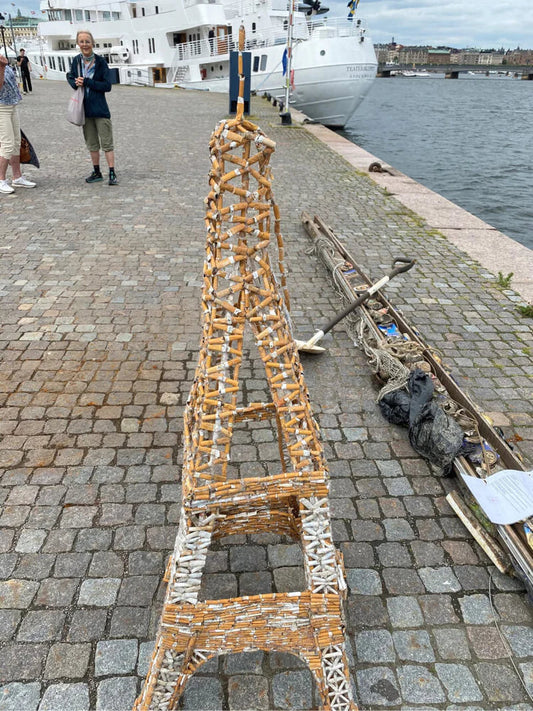 Eiffel tower of Cigarette Butts